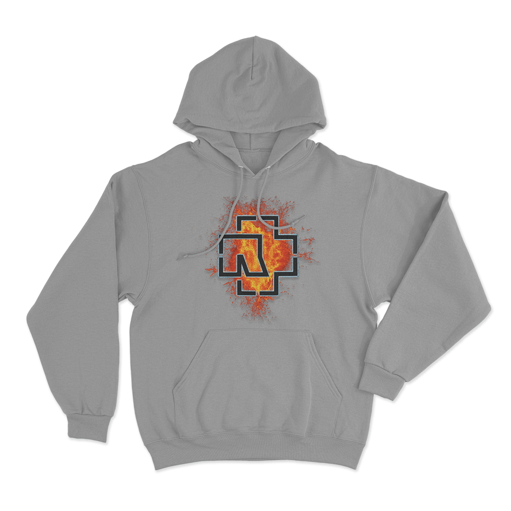 Rammstein Lava Logo Unisex Hoodie Grey Rammstein Lava Logo Unisex Hoodie Grey