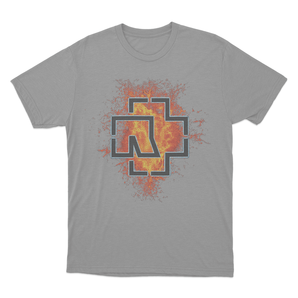Rammstein Lava Logo Unisex T Shirt Grey Rammstein Lava Logo Unisex T Shirt Grey