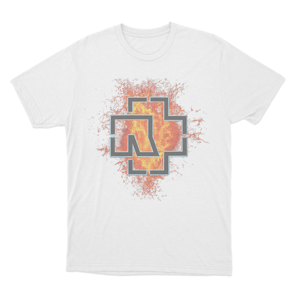 Rammstein Lava Logo Unisex T Shirt White Rammstein Lava Logo Unisex T Shirt White